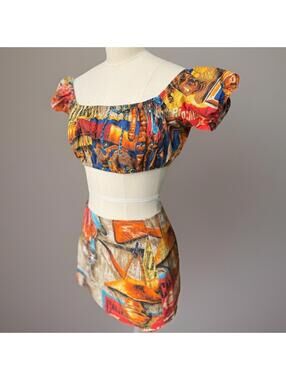 Handmade Western Dress Wrap Skirt Top Set  Sz Small